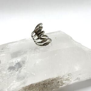 Vintage 80’s Ear Cuff - wrapping segments & moonstone inlay